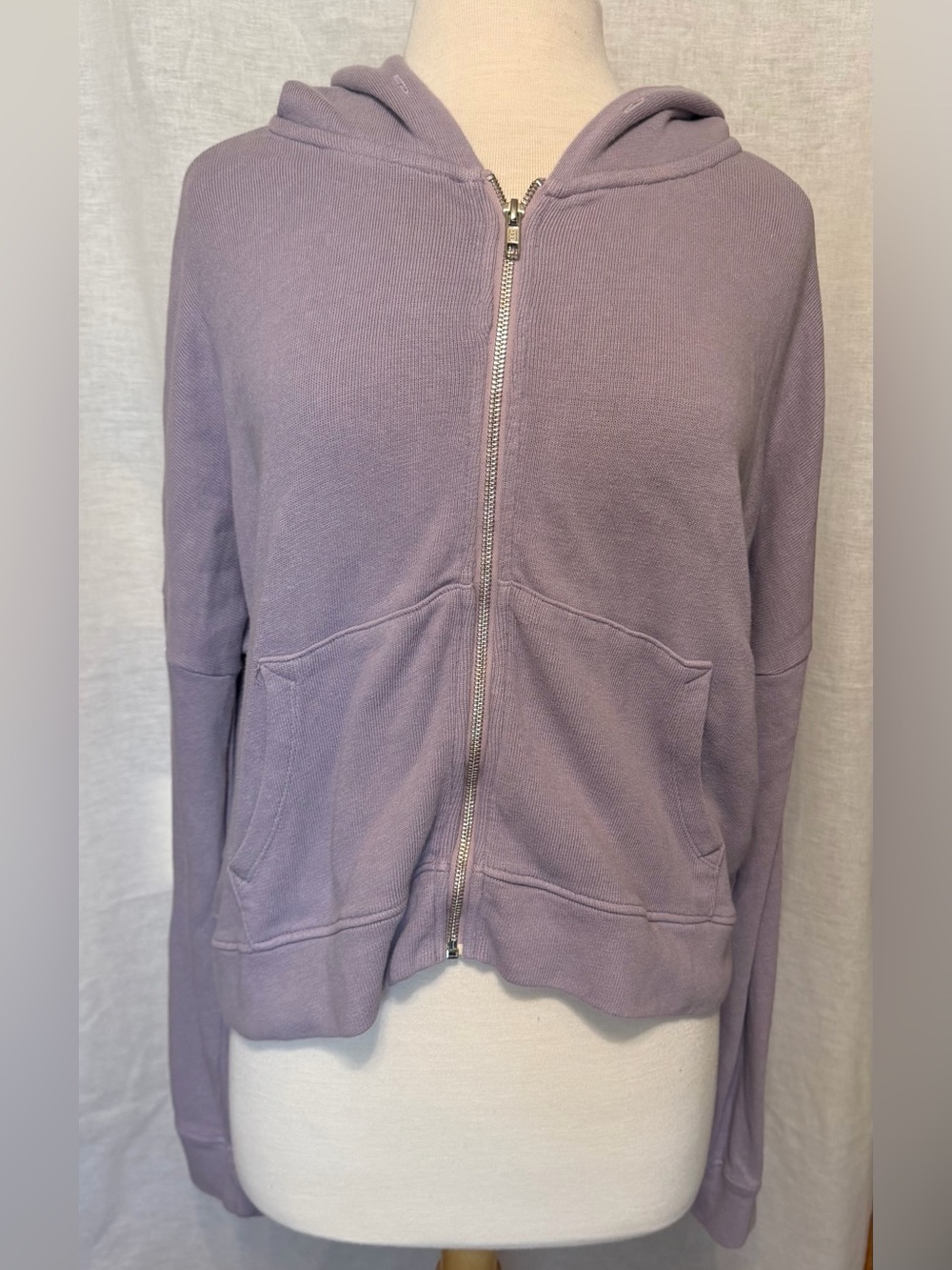 Women's Lavender Zip-Up Hoodie - Casual Everyday Sweatshirt